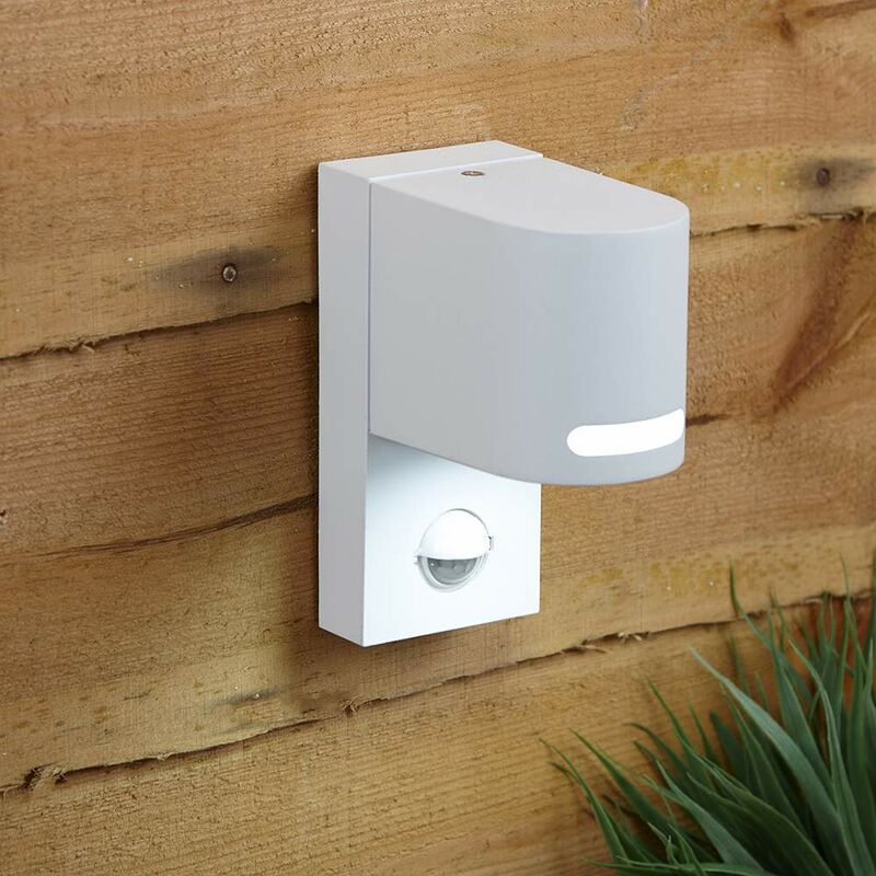 Curved Modern Up or Down Outdoor Security Wall Light Built-In PIR Motion Sensor
