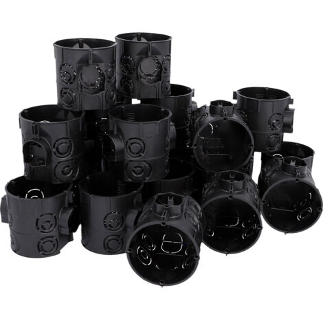 UP-Schalterdose 60 mm schwarz 20x Schalterdosen & Abzweigdosen