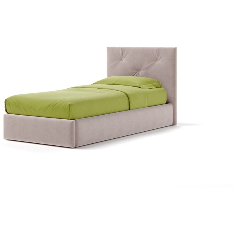 Letto Contenitore Made In Italy Cangù up singolo tessuto rosa