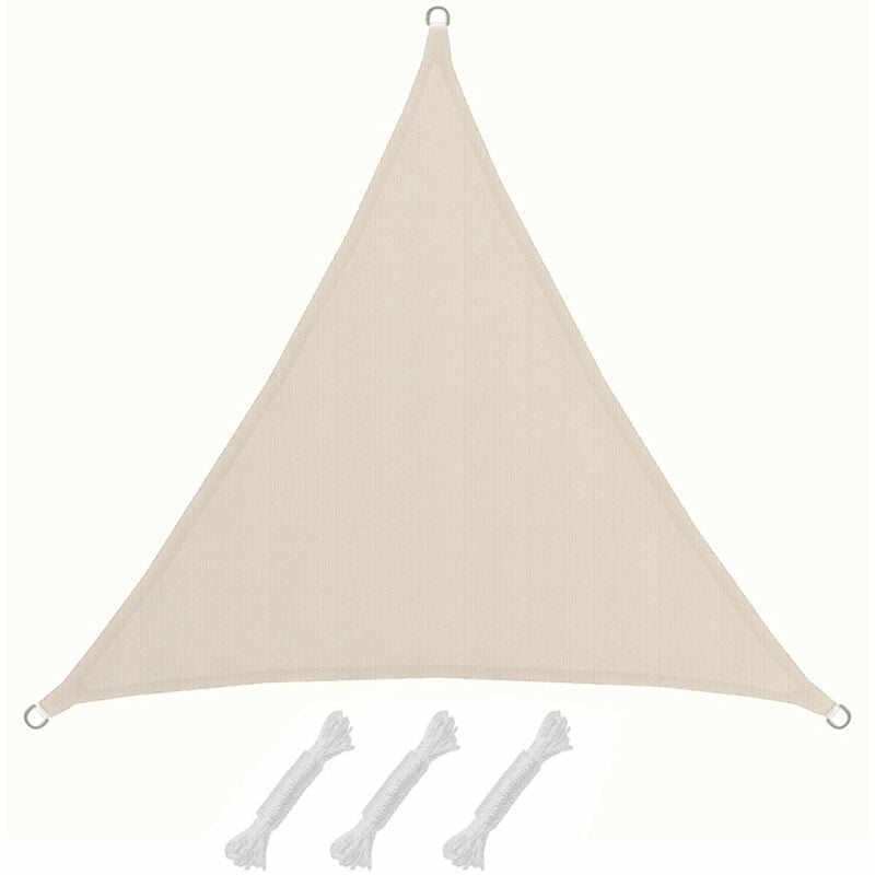 UPF50+ uv Shade Sail 2x2x2 m Triangle Sun Protection Tarpaulin Garden Beige - beige