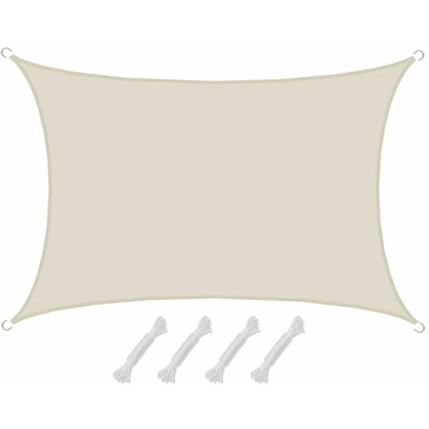 AMANKA UPF50+ UV Sonnensegel 3x5 Polyester Rechteck Wasserabweisend Garten Balkon Beige