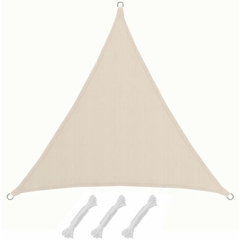 UPF50+ Voile d'ombrage UV - 2x2x2 Polyester Triangle Protection Solaire - beige