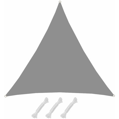 UPF50+ Voile d'ombrage UV 4x4x4 Polyester Triangle Protection Solaire Hydrofuge - grau