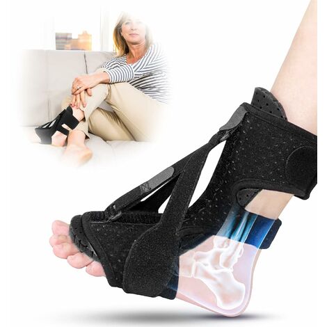 Upgrade Plantar Fasciitis Night Splint, Plantar Fasciitis Relief Brace, 3  Adjustable Straps Plantar Fasciitis Night Splint Relief Plantar Fasciitis,  Foot Drop, Achilles Tendonitis, Day&Night (Black) 