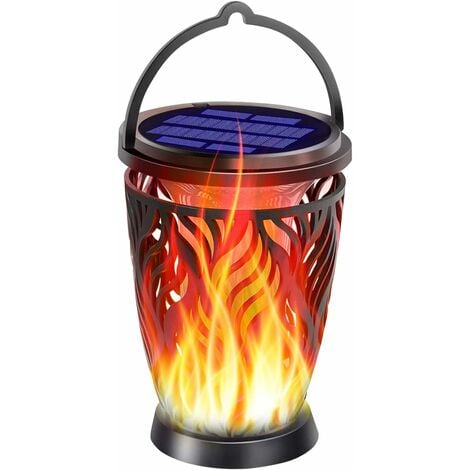 Upgrade Solarleuchte, Solarleuchte, blinkende Flamme, Hängeleuchte für den Außenbereich, dekorative Beleuchtung, wasserdichter Solarschirm, LED-Licht, geeignet für Garten, Terrasse, Hof, Packung mit 1
