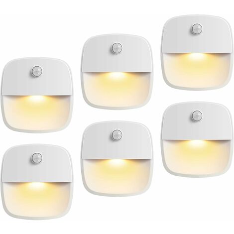 (Upgrade-Version) Bewegungssensor-Licht, kabelloses batteriebetriebenes LED-Nachtlicht, Wandleuchte, Schrankbeleuchtung, sichere Beleuchtung für Treppen, Flur, Badezimmer, Küche, Schrank (Warmweiß - 6