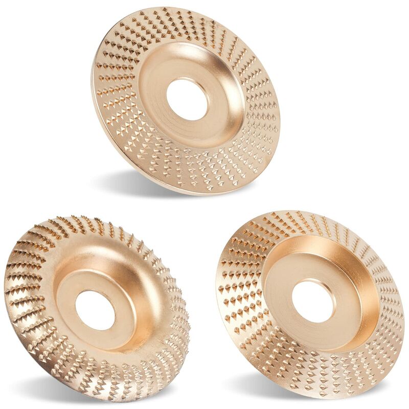 Upgraded 3PCS Wood Carving Disc Set for 4 or 4 1/2 Angle Grinder with 5/8 Arbor, Grinding Wheel Shaping Disc for Wood Cutting, Grinder Cutting Wheel