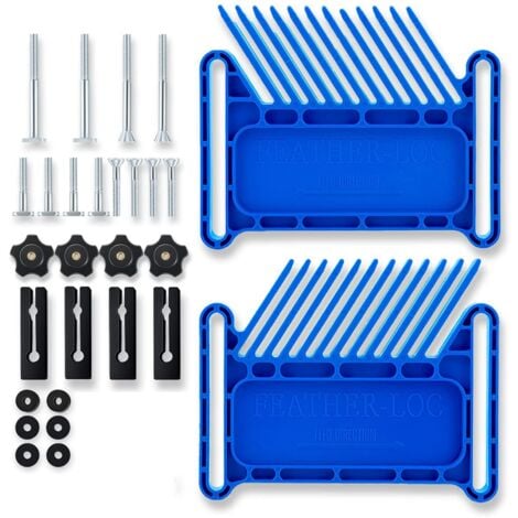 Upgraded Featherboard Safety Device Stackable Board Fits Most Standard , T-Slots, T-Rails on Table Saws,Blue