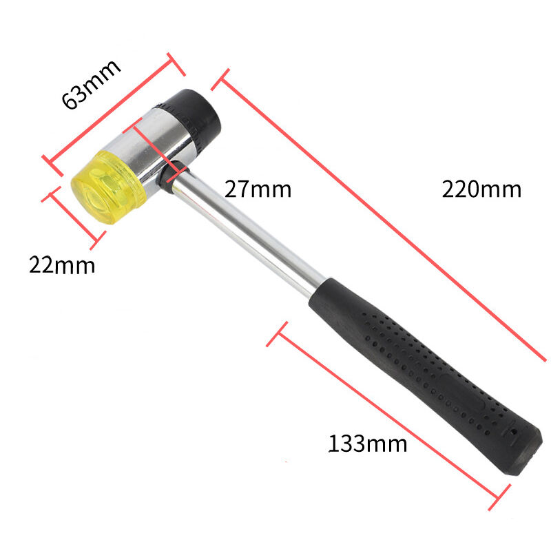 Upholstery Hammer, Debounce Hammer, 2 Pieces Double Sided Rubber Hammer with Replaceable Hammer Heads for Leather Jewelry Installation, (25mm)