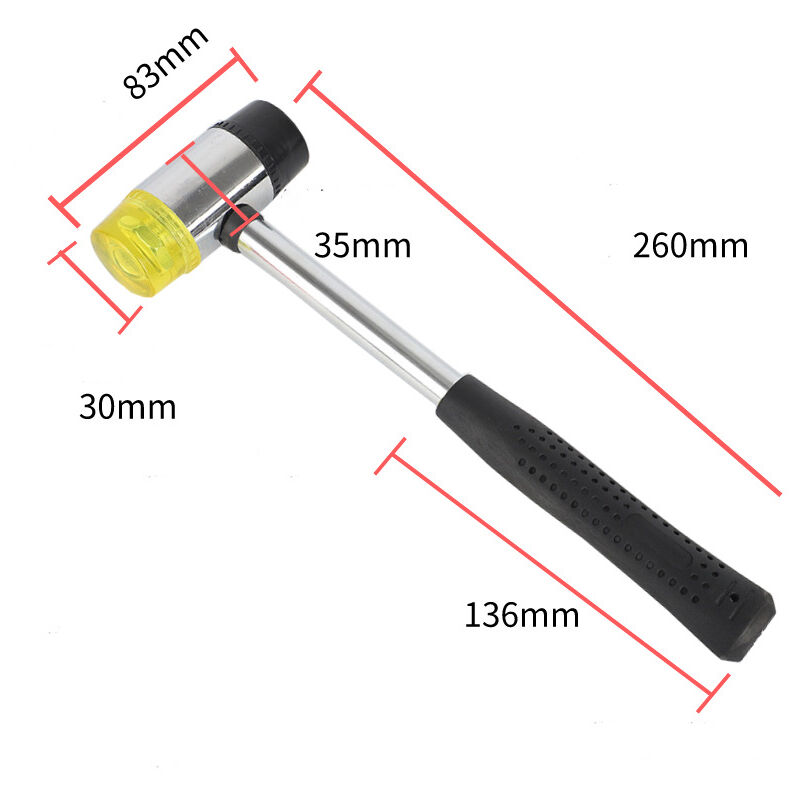 Upholstery Hammer, Debounce Hammer, 2 Pieces Double Sided Rubber Hammer with Replaceable Hammer Heads for Leather Jewelry Installation, (35mm)