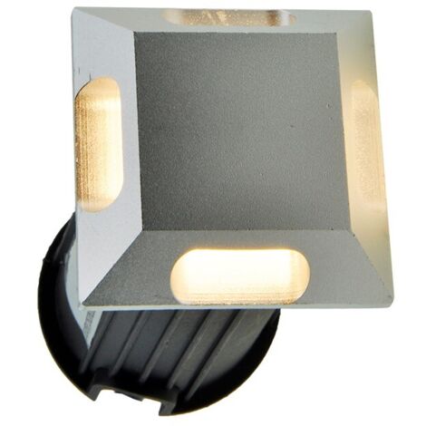 UPLIGHT LED IP65 3W 3000K PLATA CUADRADO