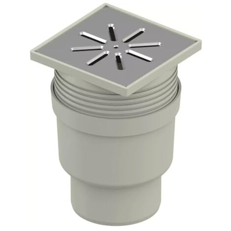 UPONOR AQUA AMBIENT DN 110 SIPHON DE SOL VERTICAL STANDARD AVEC GRILLE EN ACIER INOXYDABLE, ÉCOULEMENT À POINTS AVEC GRILLE EN I