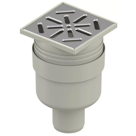 UPONOR AQUA AMBIENT DN 50 SIPHON DE SOL VERTICAL STANDARD AVEC GRILLE EN ACIER INOXYDABLE, ÉCOULEMENT À POINTS AVEC GRILLE EN IN