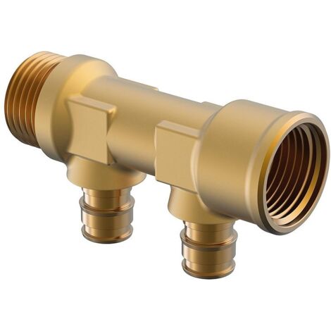 Uponor Q und E Verteiler IG/AG PL, G 3/4" MT/FT, 2x16mm, c/c 35mm