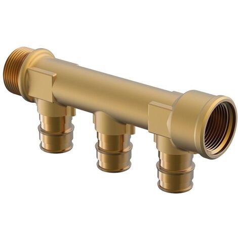 Uponor Q und E Verteiler IG/AG PL, G 3/4" MT/FT, 3x20mm, c/c 40mm