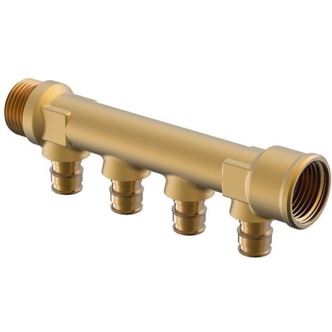 Uponor Q und E Verteiler IG/AG PL, G 3/4" MT/FT, 4x16mm, c/c 35mm
