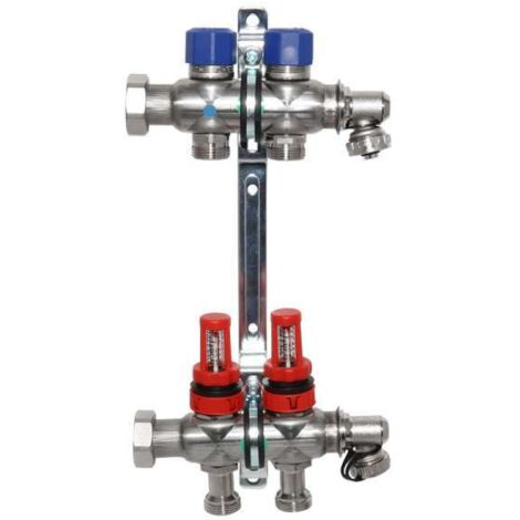 Uponor ST Vario S Edelstahlverteiler 2 HK Verteiler Heizkreisverteiler mit Durchflussmesser 1013051