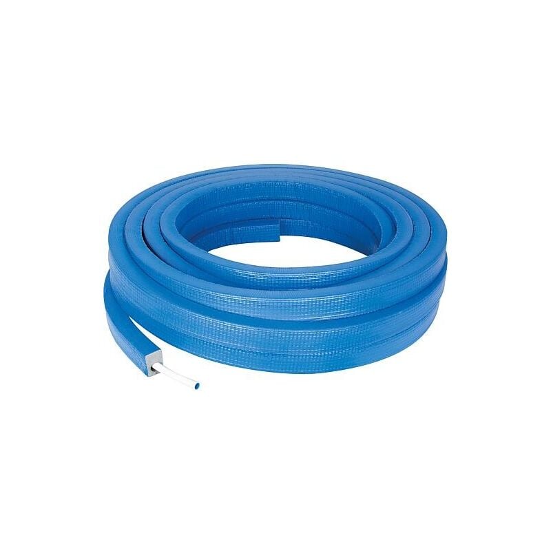 Uponor - Uni Pipe plus blanc pré-isolé DHS26, Ø16mm x 2,0mm, bleu, longueur 25m
