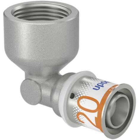 Uponor Winkelmuffe S-Press PLUS aus Messing, verzinnt 20mmx3/4 IG