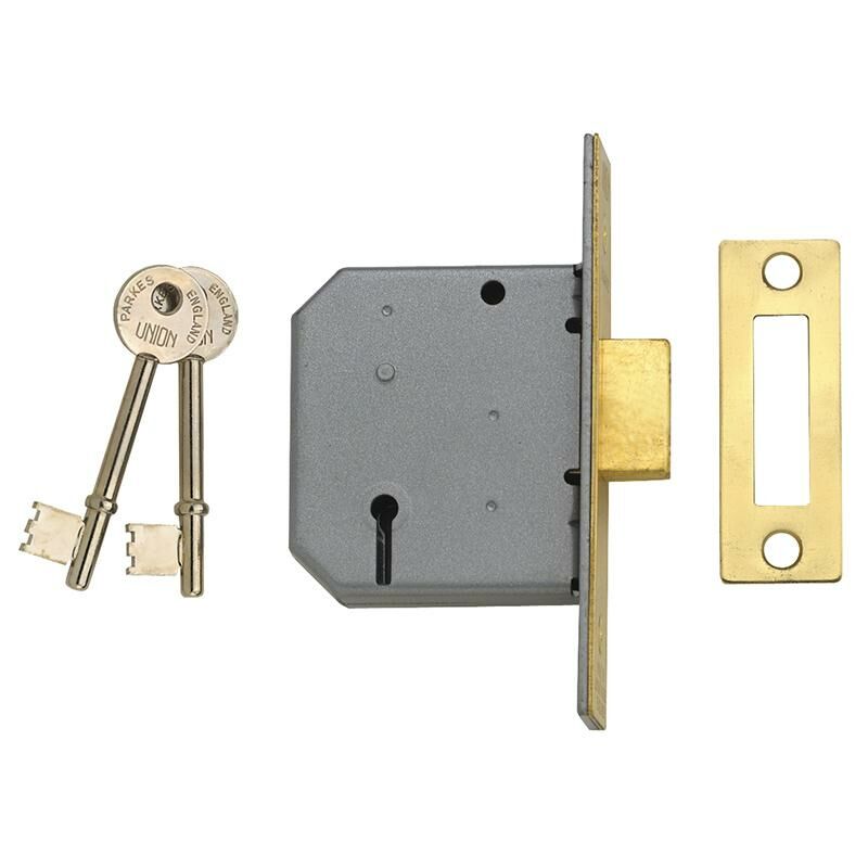 Union - J2177-SC-3.00 2177 3 Lever Mortice Deadlock Satin Chrome 77.5mm 3in Box UNNJ2177SC30