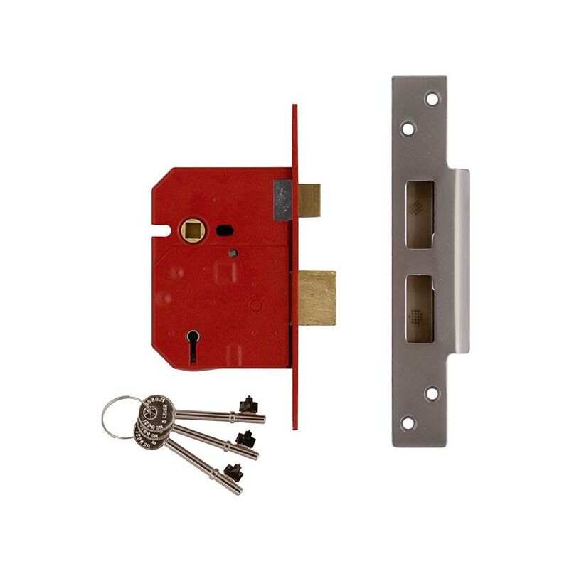 Union - Y2234E-SC-2.50 2234E 5 Lever bs Mortice Sashlock Satin Chrome Finish 67mm 2.5in Visi UNNY2234EC25