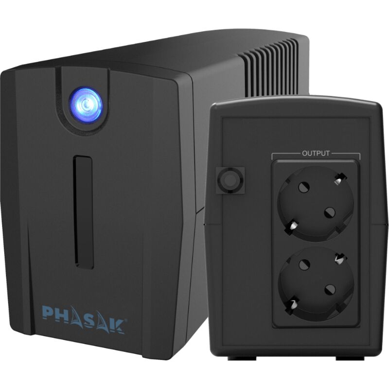 Phasak - Onduleur Ottima Interactive 860 va - Modèle ph 7288, protection contre les surtensions, démarrage à froid, charge hors ligne, technologie