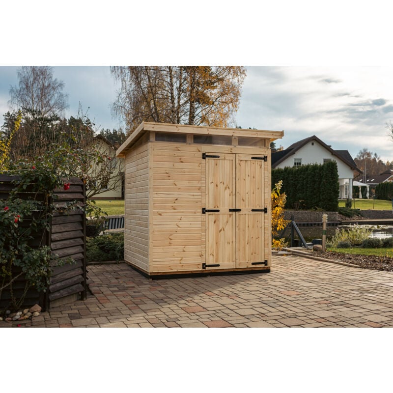 Upyard - Abri de Jardin Strongbox l - Robuste Cabane à Outils en Bois avec Fondation wpc Résistante à l'humidité et Toit en Plastique résistant,