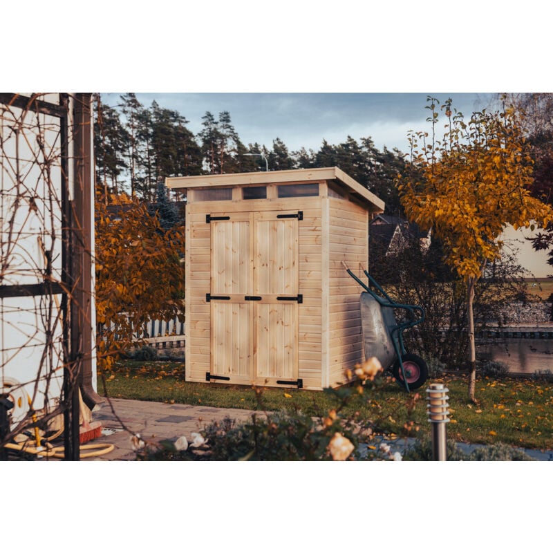 Abri de Jardin Strongbox m - Robuste Cabane à Outils en Bois avec Fondation wpc Résistante à l'humidité et Toit en Plastique résistant, 163x127 cm,