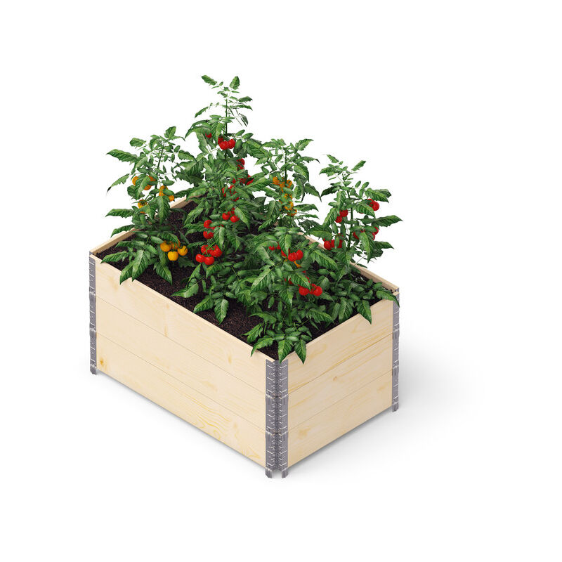 GardenBox 3er Set - ensemble de 3 jardinières surélevées en bois de palette, 120x80 cm, bois naturel - Upyard