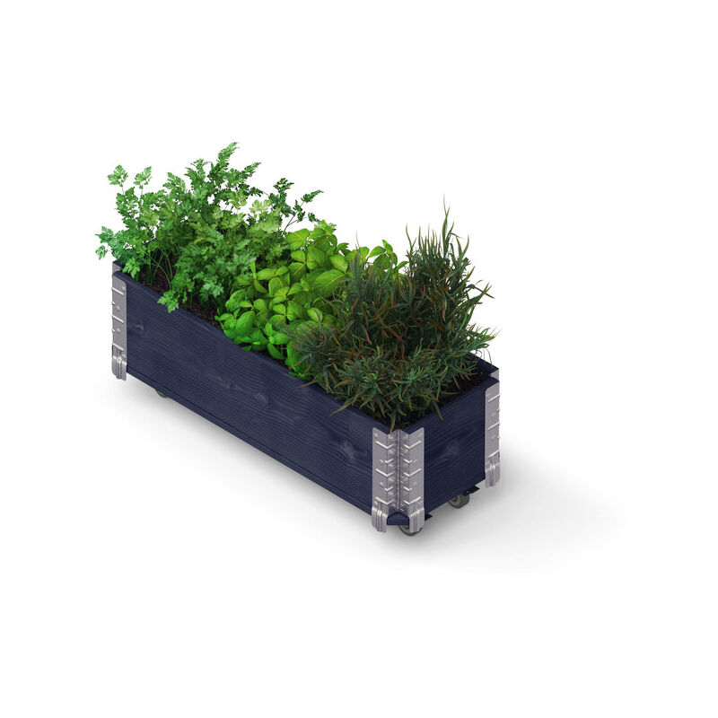 HerbsBox Short - bac à herbes avec roulettes, 80x30 cm, noir - Upyard