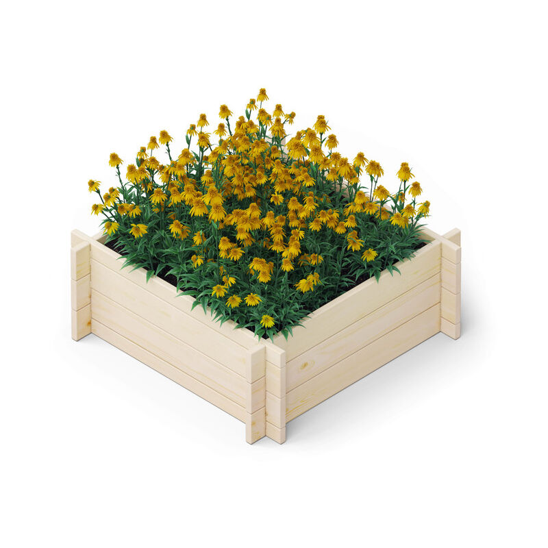 Multibox bac surélevé en bois, 79x79x29.5 cm, bois naturel - Upyard