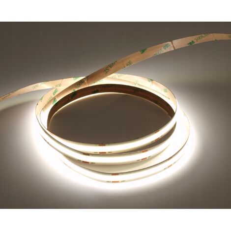 UQS-COB-5W-W-12V-5m: Striscia LED COB professionale, 5W 320 chip/m, CRI 90, 12V, bianca, 6500K, IP20, 5m