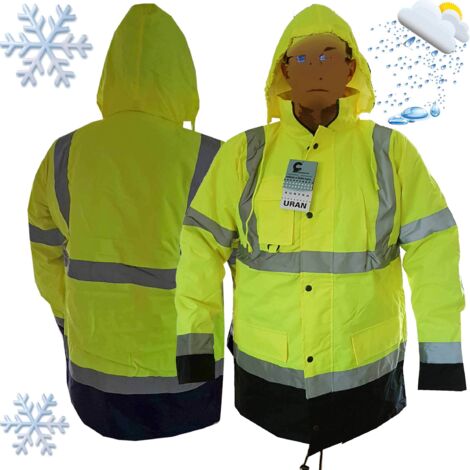 Uran Y Hi-Vis Winter-Sicherheitsarbeitsjacke XL