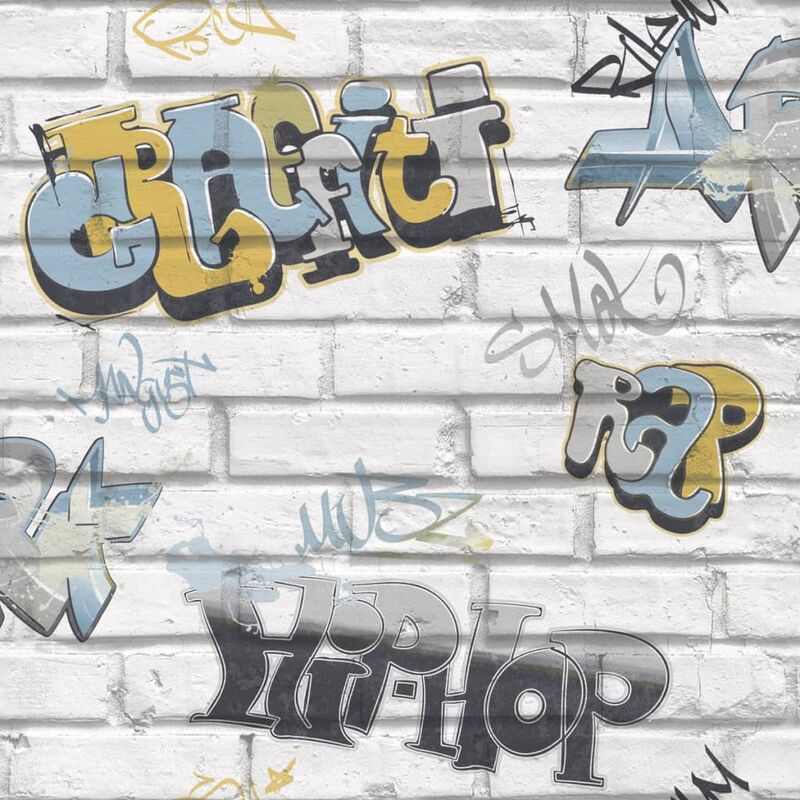 

Urban Friends & Coffee Papel pintado grafiti gris y azul - Multicolor