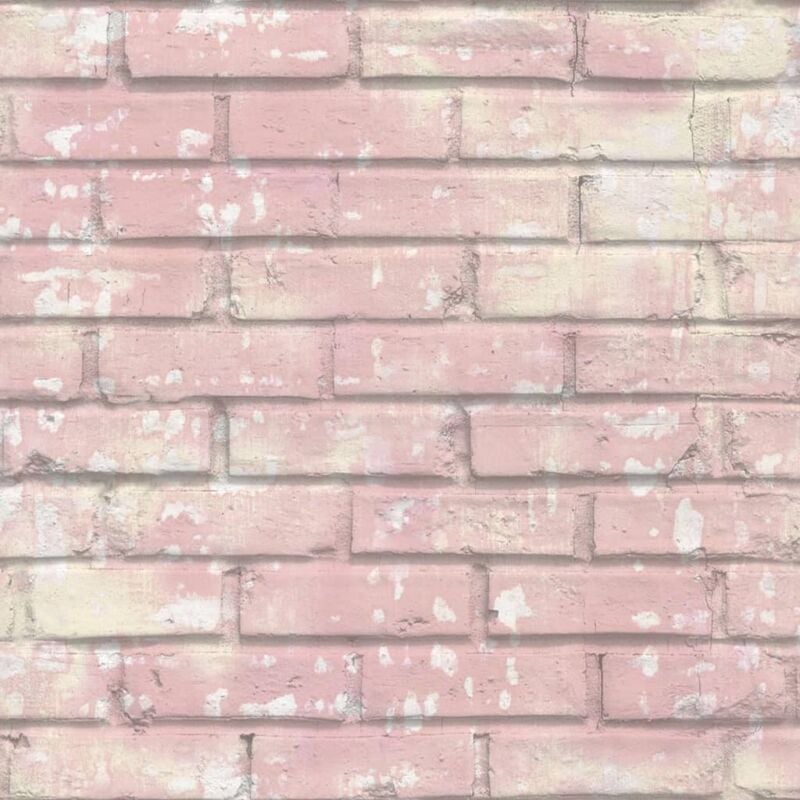 

Papel pintado ladrillos rosa y blanco - Rosa - Urban Friends&coffee