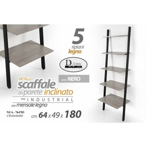 Urban industrielles geneigtes Wandregal cm 64 x 49 x 180 h