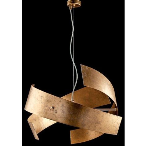 Urban light colgante de hierro lacado dorado 3 luces 57xh.28 cm