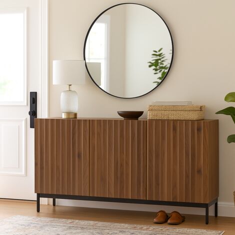 URBAN MEUBLE Console tables d'entrée effet grain de bois ondulé 3D 150x40x80cm