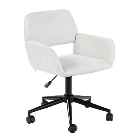 URBAN MEUBLE Sedia da ufficio scandinava in tessuto beige, girevole, regolabile in altezza e con 5 ruote