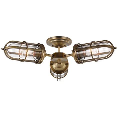 Urban Restoration Feiss 3 luci semi-incasso ottone antico scuro IP44