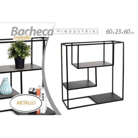 Urban schwarzes Wandregal 60 x 23 x 60 h