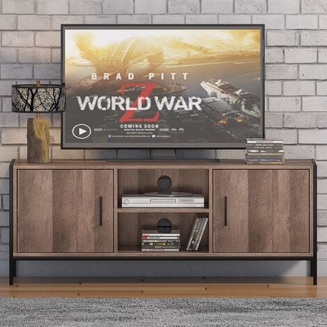 IQGB Urban Style Reclaimed Wood Effect TV Stand - Black