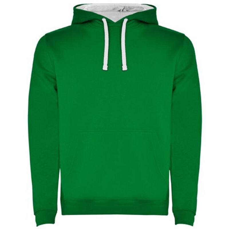 

Sudadera con Capucha Canguro Urban Verde Kelly / Blanco S