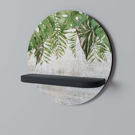 URBAN TROPICS Rundes Regal Schwarz
