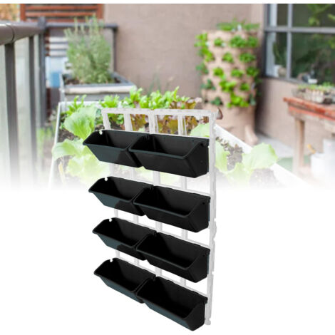 UrbanGrow OD Green Vertikaler Wandpflanzkasten – Vertikales Wandbepflanzungsset mit 4 UV-beständigen PP/ABS-Töpfen (106 x 67 cm) für Balkon/Fenster, einfache Montage und robustes Gestell