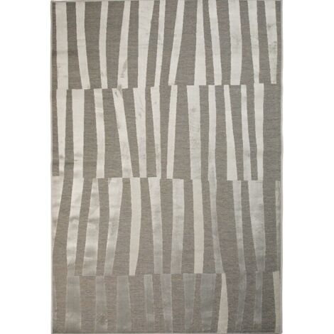 URBANO LIGNES - Tapis à relief moderne gris 160x230