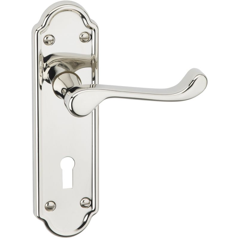 Porte Interne Ed Esterne.Urfic 100 455 04 Lk Set Maniglia In Nichel In Stile Ashworth Per Porte Interne Ed Esterne