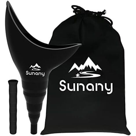 Urinoir féminin réutilisable en Silicone infaillible permettant aux Femmes de Faire Pipi Debout, urinoir pour Femme avec Sacs à Cordon Serrage est Le Compagnon Parfait Les Voyages et Noir -