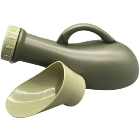 Urinoir Homme Femme Portable Unisexe: Pistolet Urinal Avec Urinoir portable unisexe : poignée avec couvercle, pistolet à urine, urinoir de voyage, urinoir de lit, urinoir de camping 1 L, vert armée