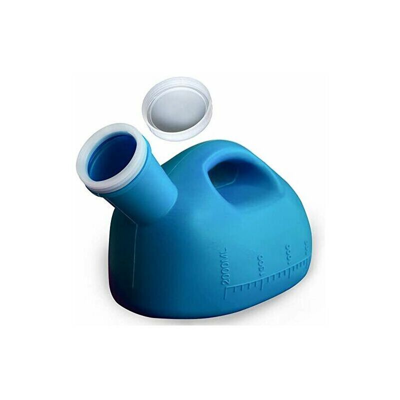 Urinoir hommes avec couvercle Tasses à urine anti-éclaboussures de grande capacité de 2000 ml pour l'hôpital, l'incontinence, les personnes âgées,